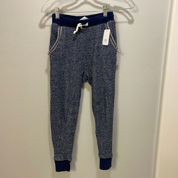 NWT Crew Cuts Girls Navy & White Heavy Knit Sweatpants - Picture 1 of 11
